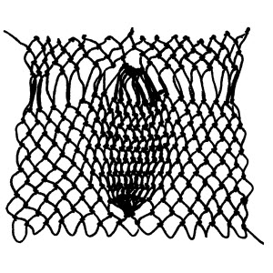 pine cone decrease netting stitch