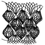 Shell Decorative Stitch - a three-dimensional netting stitch