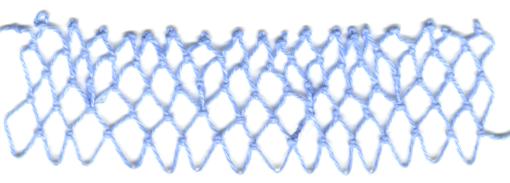 row two of asymmetric decrease stitch