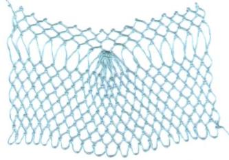 row 2 of Pinecone Decrease netting stitch