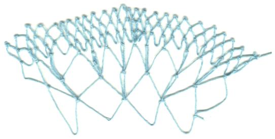 row 3 of Ray Decrease netting stitch