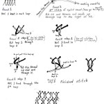 sketch of eyelet netting stitch for rounds