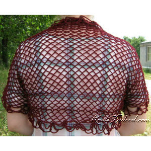 red net shrug - seen from the back