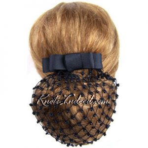 a net snood with beads