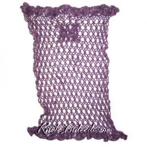 a net eyelet stitch scarf with a tube to hold the scarf closed