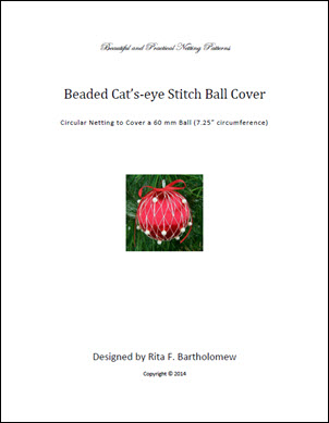Cats-eye Stitch with beads ball cover