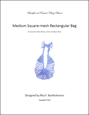 Rectangular Square-Mesh Bag (Medium) with a Spike Handle: a net bag