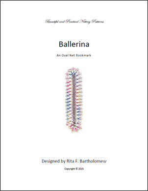 Ballerina: an oval net bookmark