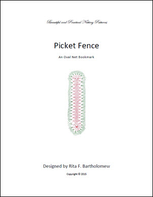 Picket Fence: an oval net bookmark